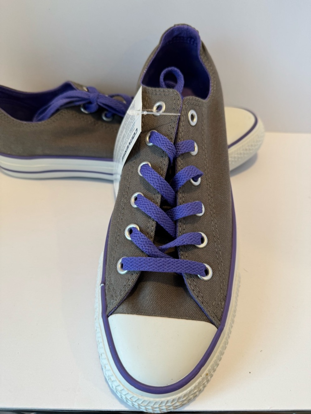 Converse Chuck Taylor All Stars Double Tongue  Sneakers in Charcoal and Purple